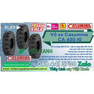 Vỏ xe nâng 650-10 casumina - Lốp xe nâng đặc 650-10 