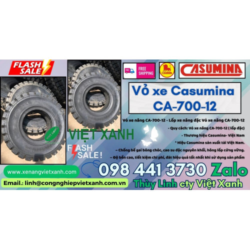 Vỏ xe nâng 700-12 casumina - Lốp xe nâng đặc 700-12 