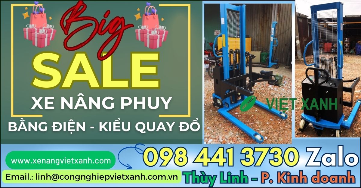 Máy móc công nghiệp: Xe nâng kẹp phuy bằng điện - kiểu quay đổ  cao 1m4 Xe-nang-kep-phuy-bang-dien-nhap-khau