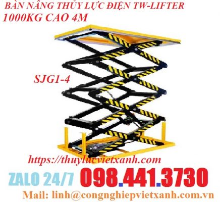 Bàn nâng thủy lực 1000kg cao 4m hiệu TW-LIFTER