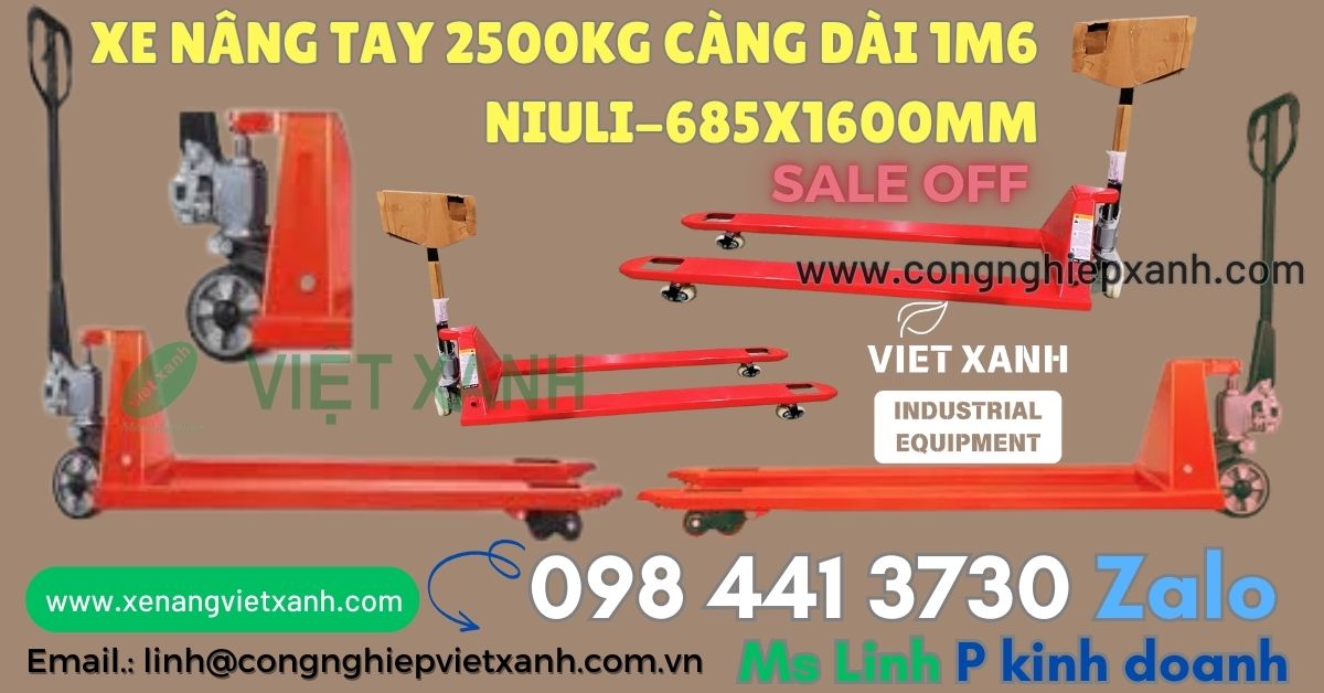 Xe nâng tay 2500kg cẳng dài