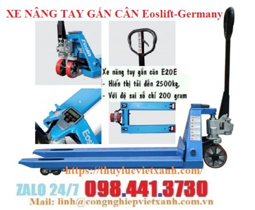 Xe nâng tay gắn cân 2500kg Eoslift-Germany
