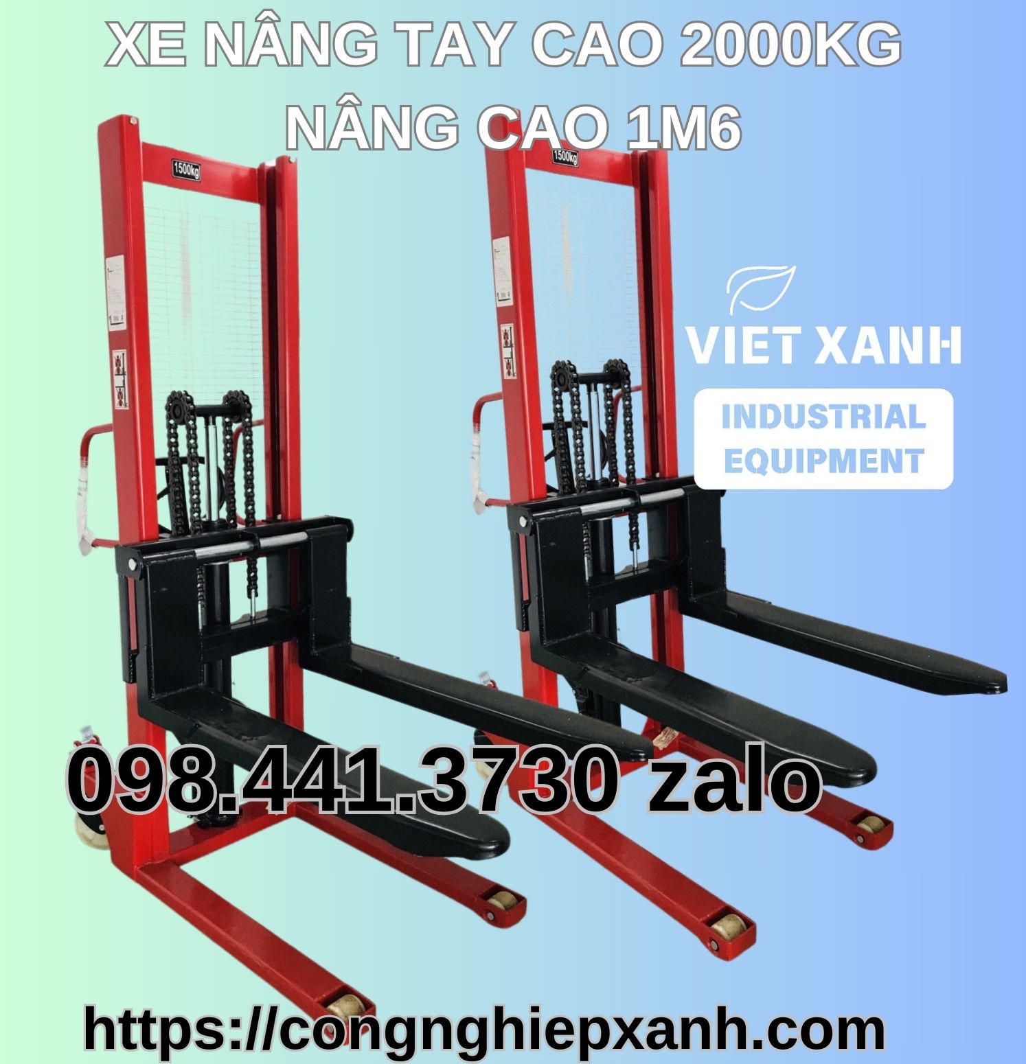 Xe Nâng Tay Cao 2000kg Nâng Cao 1m6