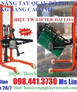 Xe nâng tay quay đổ phuy 350kg cao 1m4 hiệu TW-LIFTER Đài Loan