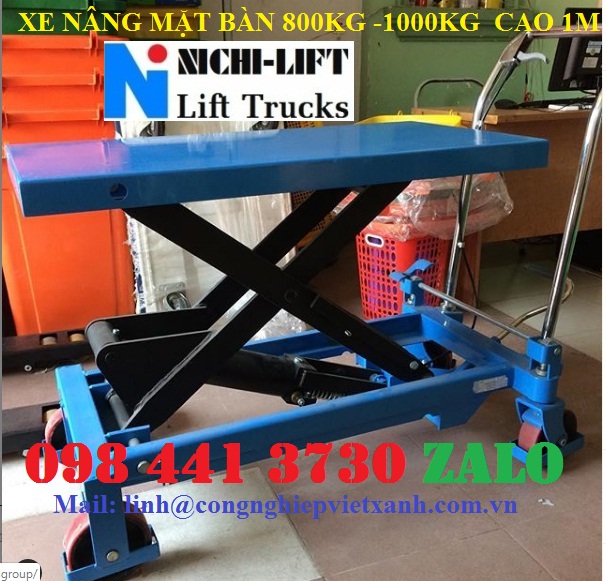 Xe nâng bàn Nichilif 1000kg cao 1m