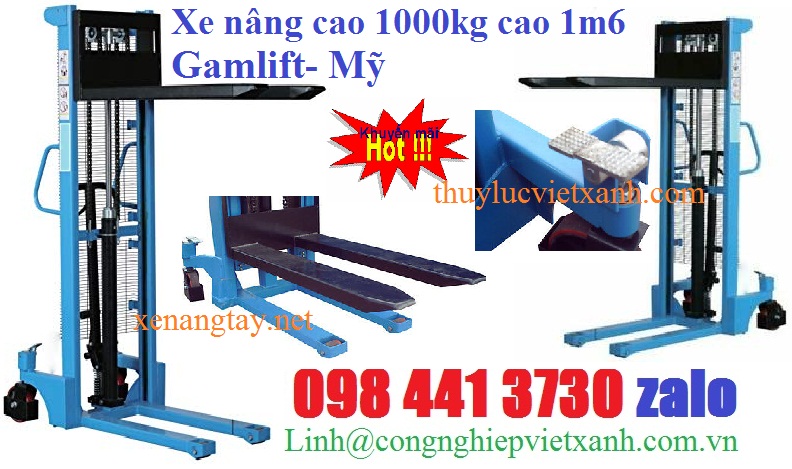 Xe nâng cao 1m6 1000kg