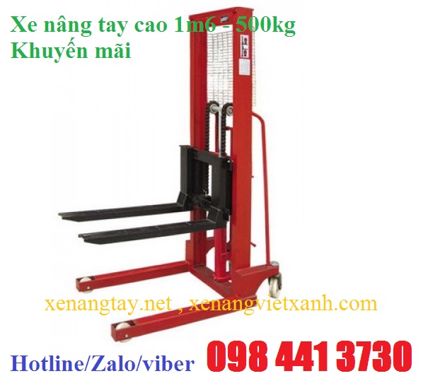 Xe nâng tay cao 500kg nâng cao 1m2