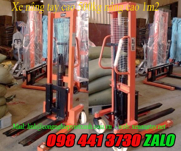 Xe nâng tay cao 500kg cao 1m2