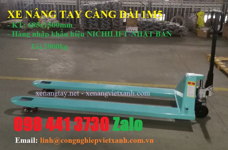 Xe nâng tay càng dài 1m5 tải trọng 2.5 tấn