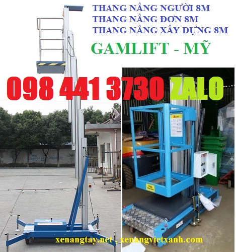 8m, thang nâng người 8m, thang nâng giá sốc..