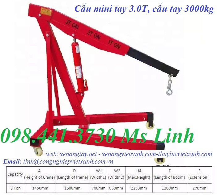 Cẩu thủy lực mini 3000kg