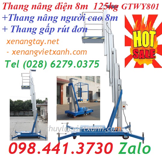 thang nâng gấp gút bằng điện 8m