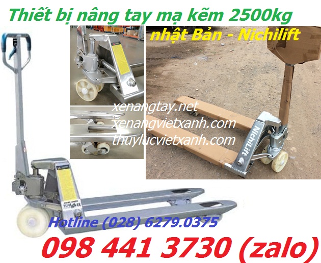 Xe nâng tay mạ kẽm 2.5 tấn