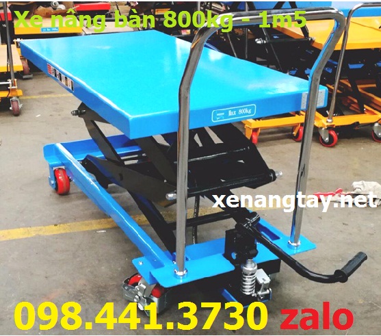 Xe nâng bàn 800kg 1m5