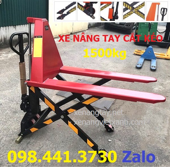 Xe Nâng Tay Cắt Kéo Đỏ 1500kg