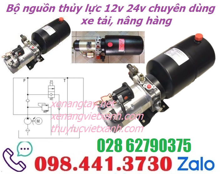 Bộ nguồn thủy lực mini 12V 24V chuyên dùng cho xe tải, xe nâng