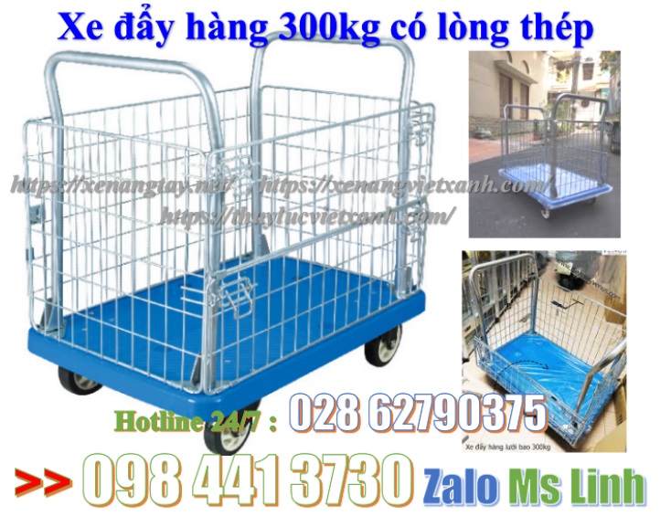 Xe đẩy hàng 300kg có lòng thép 300kg FD300-A