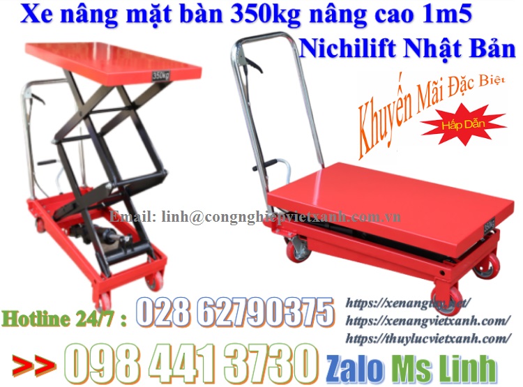 Xe nâng tay mặt bàn 350kg