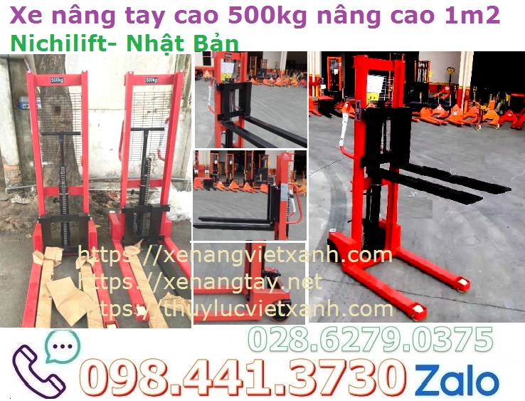 Xe nâng tay cao 500kg cao 1m2 lên xe tải