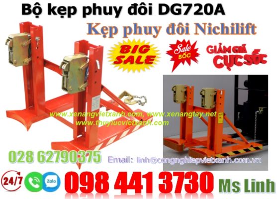 Bộ Kẹp nâng 2 thùng phuy DG720A Nichilift
