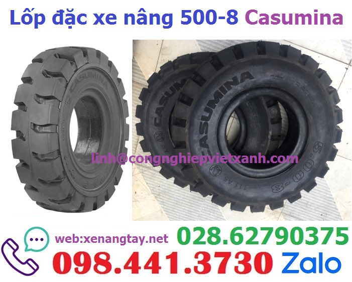Lốp đặc xe nâng 500x8 Casumina
