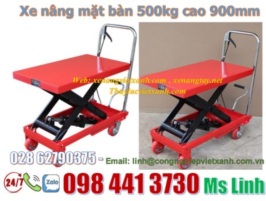 Xe nâng mặt bàn 500kg nâng cao 900mm WP500