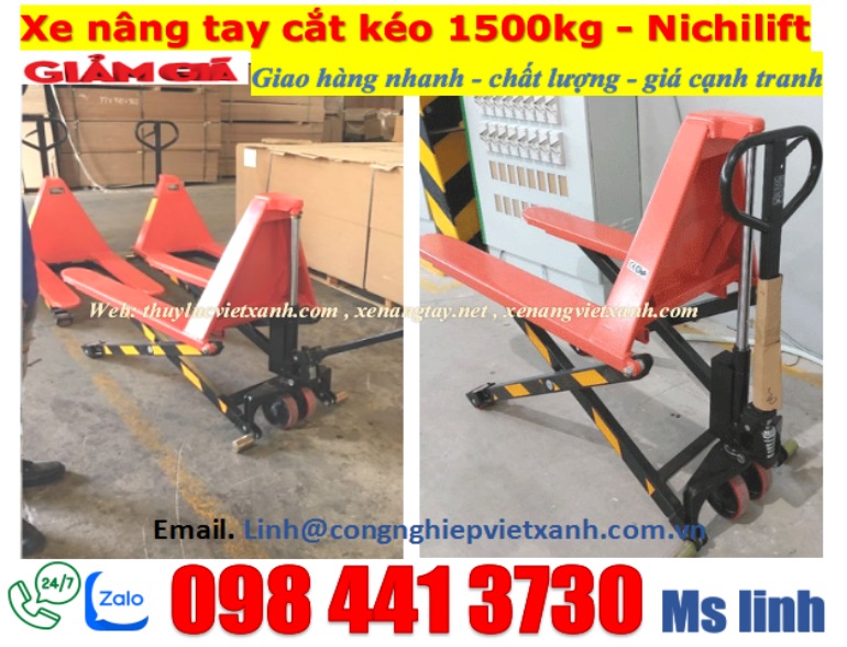 Xe nâng tay cắt kéo 1500kg nhập khẩu