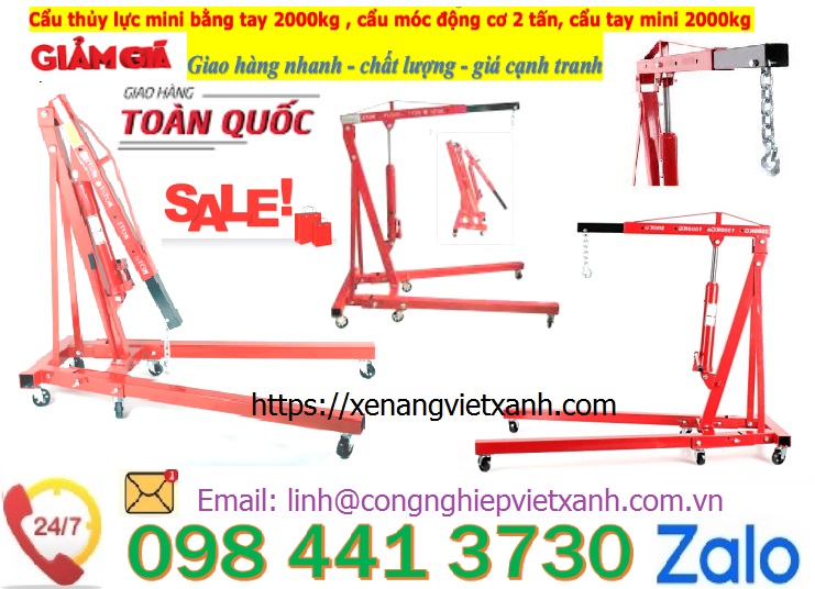 Khuyến mãi cẩu thủy lực mini bằng tay 2000kg