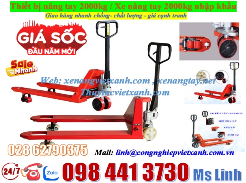 Xe nâng tay 2000kg nhập khẩu