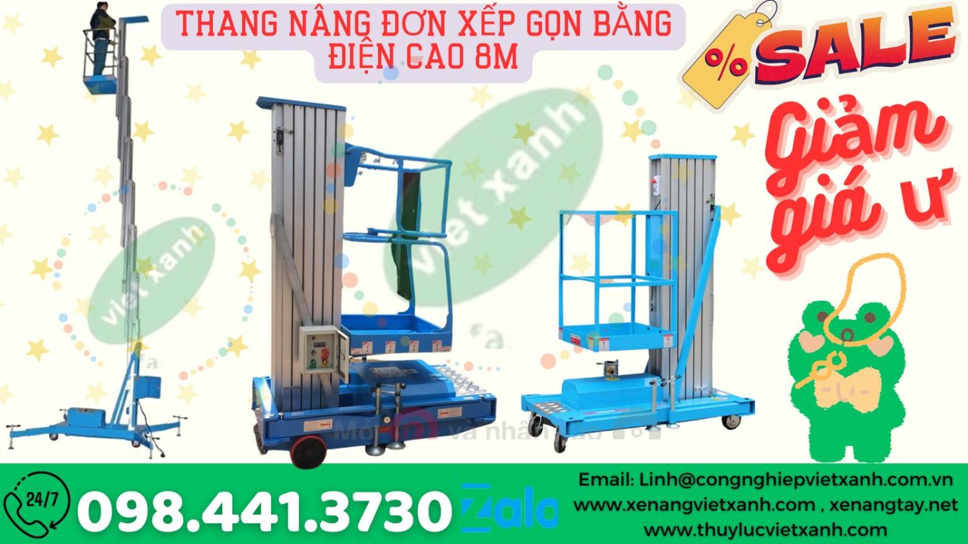 Thang nâng đơn điện xếp gọn 3