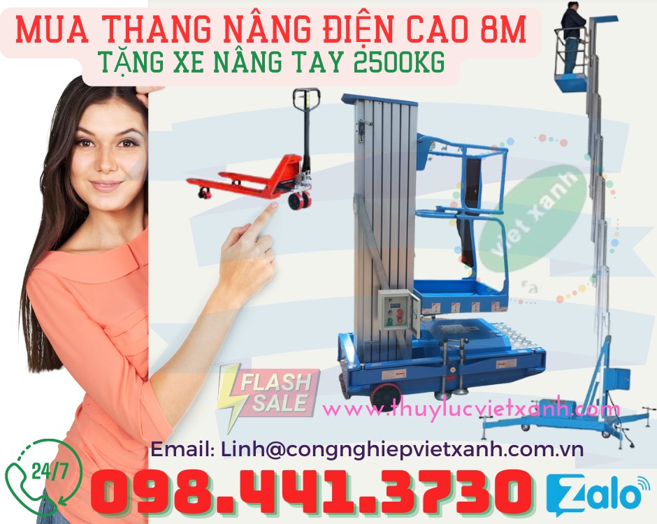 Thang nâng đơn điện xếp gọn