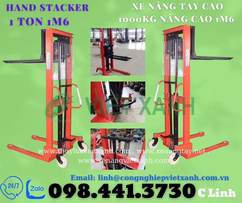 Xe nâng tay cao 1000kg 1m6