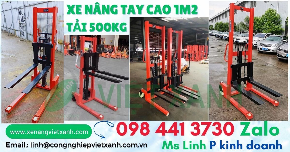 xe nâng tay cao 500kg 1m2