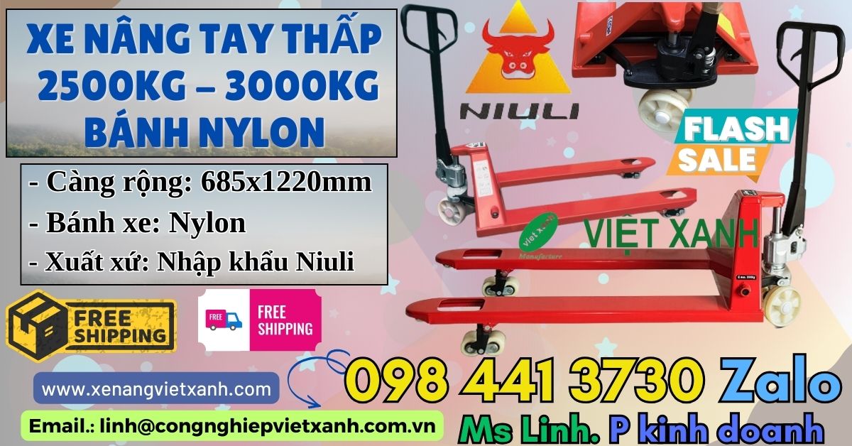 Xe nâng tay thấp Niuli nhập khẩu Nylon