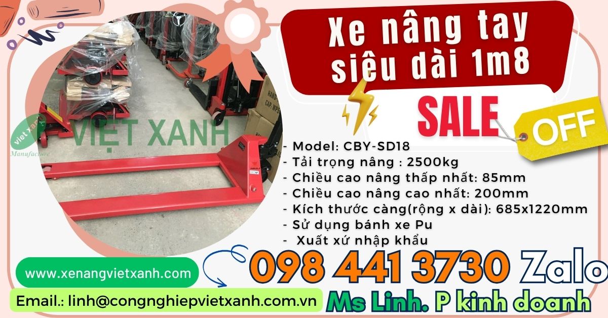 Xe nâng tay cẳng dài 1m8-2m nhập khẩu