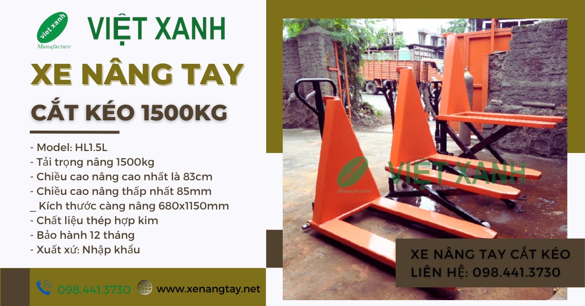 Xe nâng tay cắt kéo 1500kg