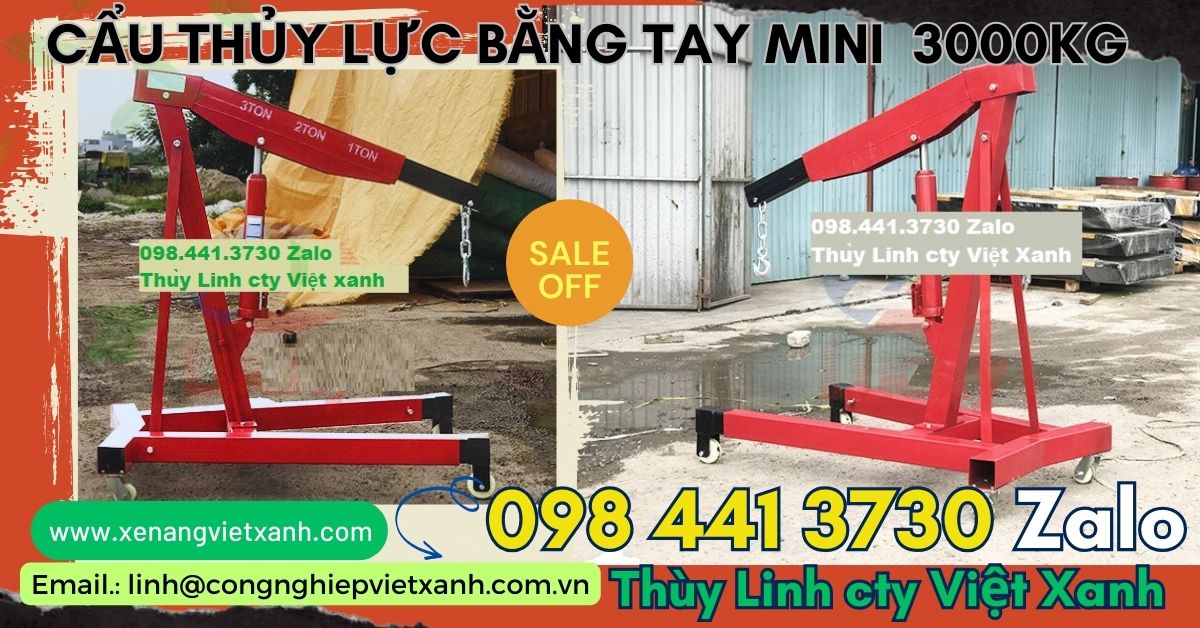 Cẩu thủy lực băng tay mini 3000kg